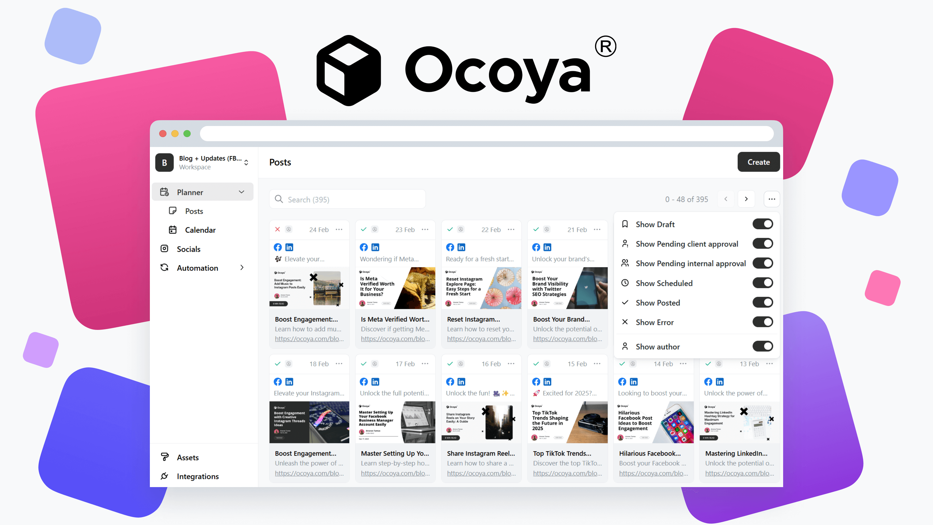 Ocoya Social Media Automation Platform